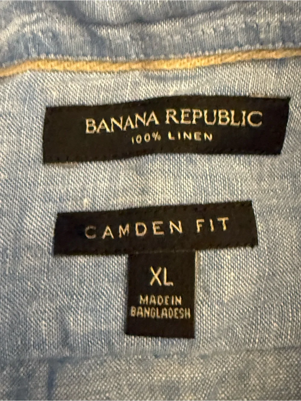 banana republic Linen Long Sleeve Button Up Mens XL Blue Beachy Vacation Preppy